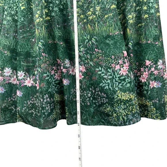Ted Baker Verdant Garden Floral Print Sheer Long Sleeve Ruffle Mini Dress